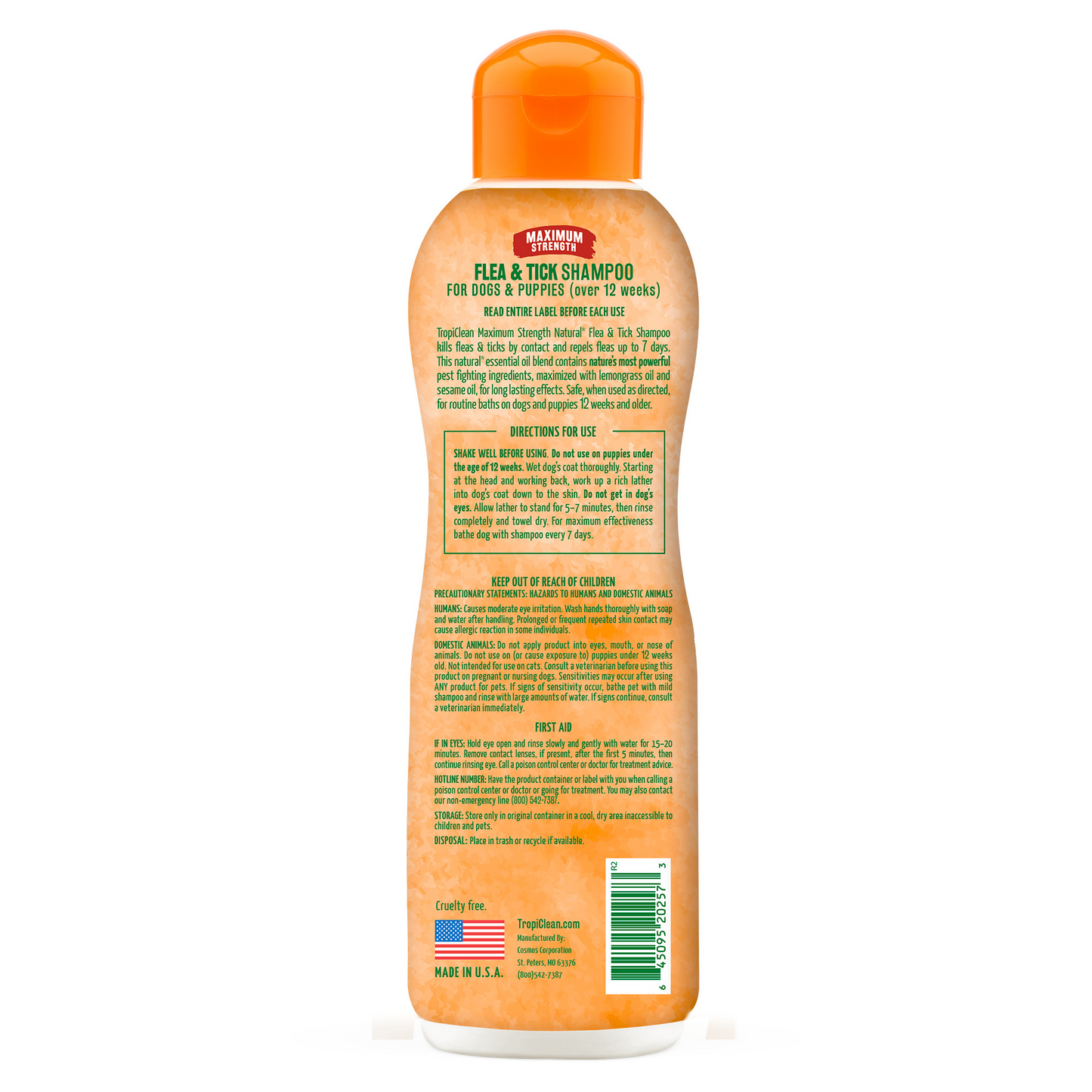 Tropiclean® Pulga y Garrapatas Maximum Strength Shampoo para Perros