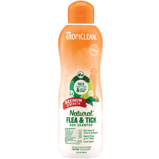 Tropiclean® Pulga y Garrapatas Maximum Strength Shampoo para Perros