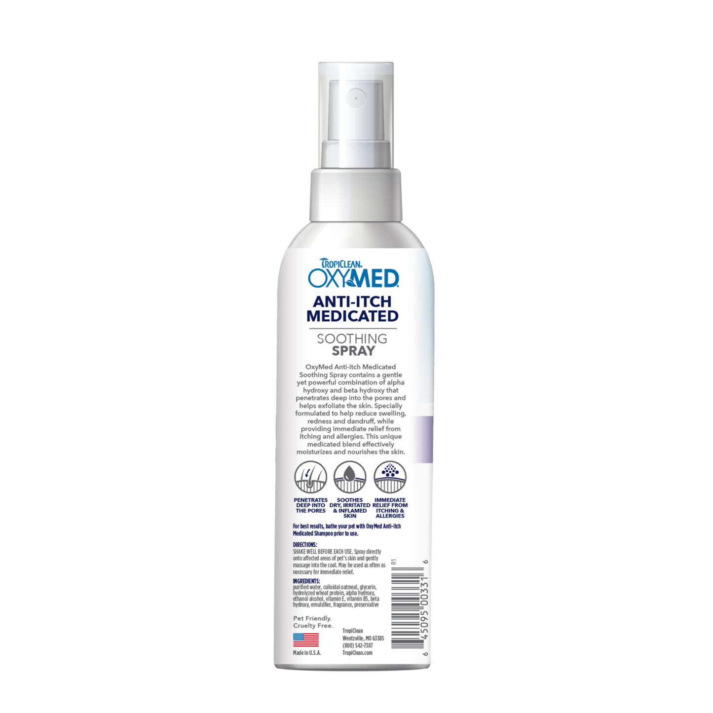 Tropiclean Oxymed® ANTI-ITCH MEDICATED. CONTRA LA PICAZÓN PARA MASCOTAS