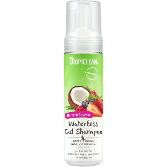 Tropiclean® Shampoo limpieza profunda sin agua de Bayas y Coco para Gatos.