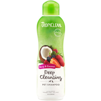 Tropiclean® Shampoo de limpieza profunda de Bayas y Coco para Perros y Gatos.