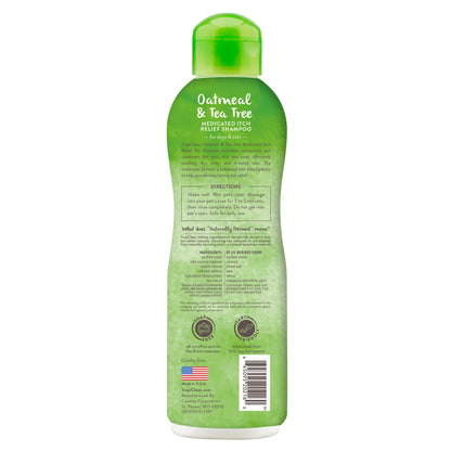 Tropiclean® Shampoo Medicado para el alivio del picazón, de Avena y hojas de Té para Perros y Gatos.