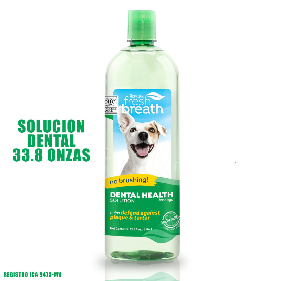 TropiClean - Solución de Salud Dental Para Control de Placa y Sarro Para Perros.